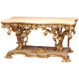 Italian Rococo Style Marble-Top 'Grapevine' Console Table
