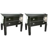 Set of elegant  mirrored nightstands.