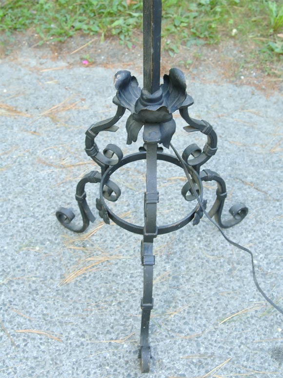 French Pair of Wrought Iron Floor Lamps