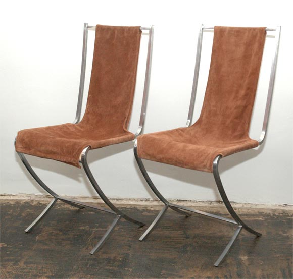 Pair of cantilevered chairs by Pierre Cardin for Maison Jansen