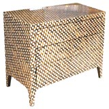 Horn and Bone Inlaid Cube Designed 3 Drawer Commode