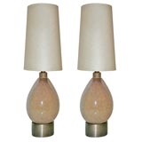 Pair of Teardrop Form Venini Sommerso Lamps by Carlo Scarpa