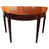 Pair of 19th Century Mahogany Demi-lune Consoles with Inlay