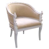 Carved Grey Armchair