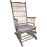 Antique Oak and Bentwood Aesthetic Movement Rocking Chair