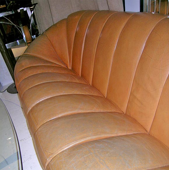 French Pierre Paulin Elysee Leather Sofa For Sale
