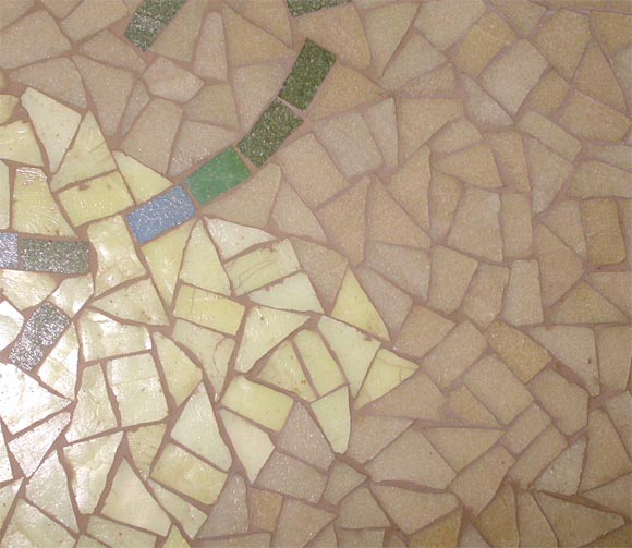 1950's mosaic boomerang shaped coffee table. 1
