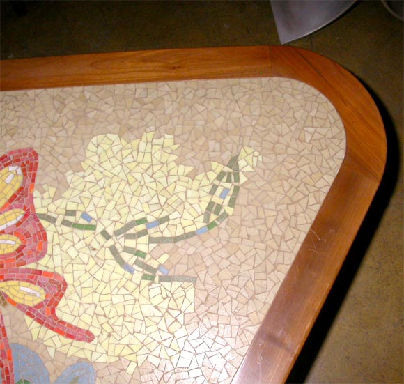 1950's mosaic boomerang shaped coffee table. 2