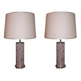 Pair of Enameled Metal Table Lamps by Nessen Studios