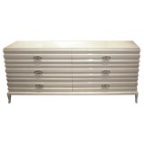 Vintage Sculpted Chest of Drawers in White Lacquer by Tommi Parzinger