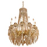 12 Arm Bronze & Crystal Chandelier
