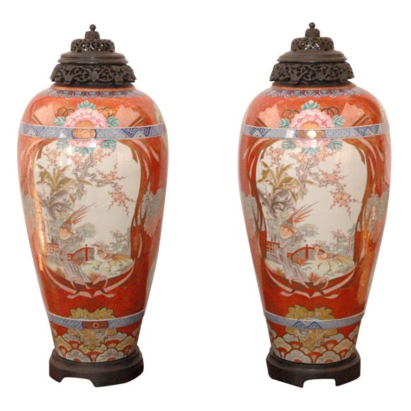 A Large and Impressive Pair of Palace Urns