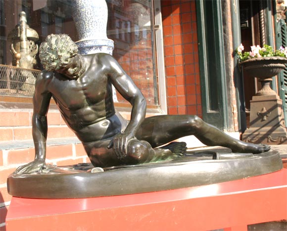 Large bronze sculpture of 'The Dying Gaul', late 19th century.