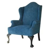 18THC NEW ENGLAND CHIPPENDALE HIGH BACK WING CHAIR