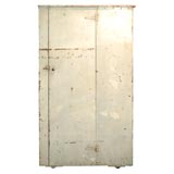 19THC ORIGINAL WHITE PAINTED FOLKY ONE DOOR CUPBOARD