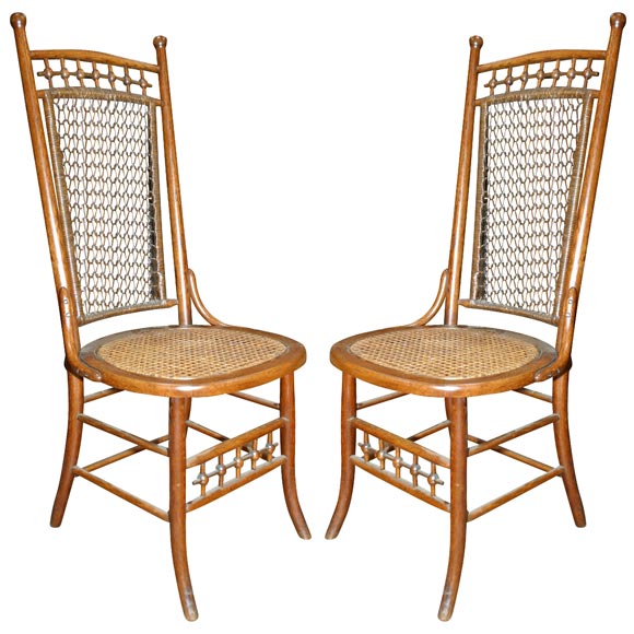Pair of stick and ball Heywood Wakefield side chairs