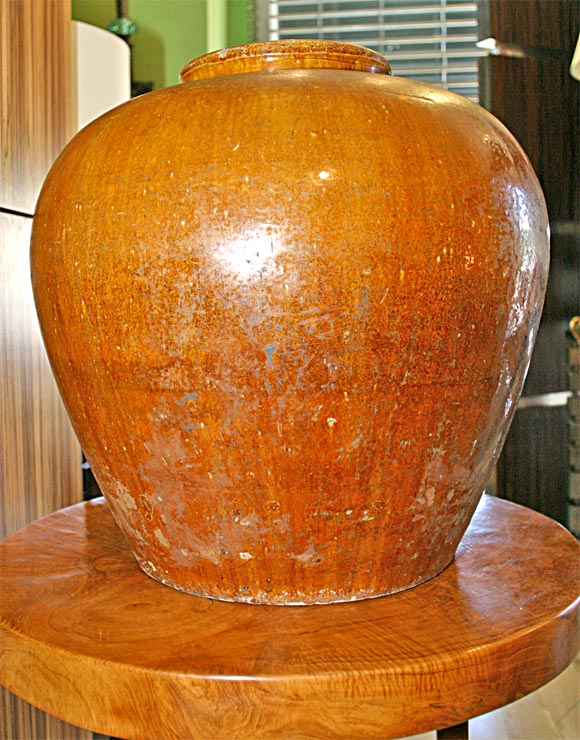Massive Ochre Yellow Glazed Tang Dynasty Jar