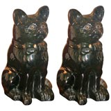 Antique Large Pair Staffordshire Cats