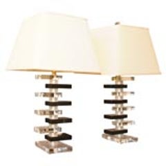 Pair of Mid-Century Modern Lucite Lamps 12