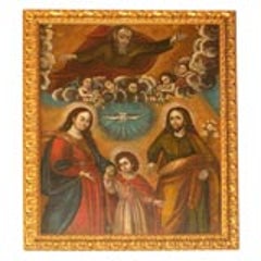 Large 18th century Spanish Colonial Religious Painting 8