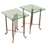 Antique Pair of  Casket Stand Side Tables