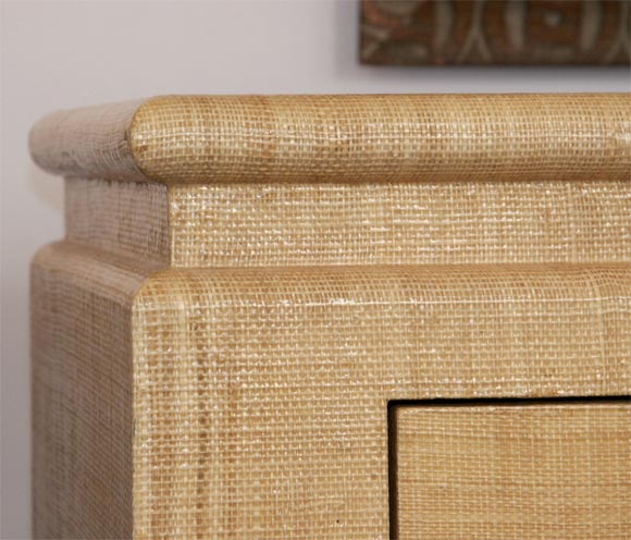 A Raffia-Wrapped 6-Drawer Dresser attributed to Karl Springer at 1stDibs