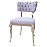 A Carved Wood and Silk Upholstered Chair in 22K White Gold