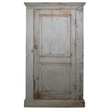 Antique 19THC ORIGINAL GREY PAINTED WALL CUPBOARD