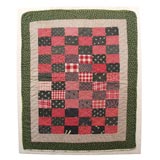 Antique 19THC ONE PATCH DOLL QUILT/MOUNTED