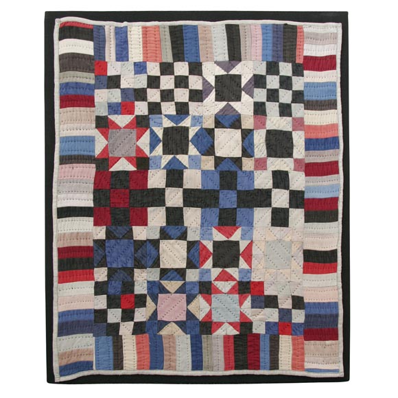 RARE MOUNTED OHIO AMISH DOLL QUILT