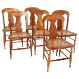 19THC SET OF SIX TIGER MAPLE CHAIRS