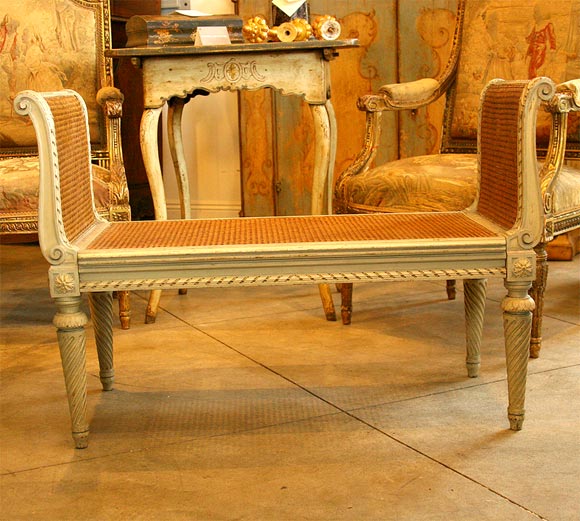 19th c. Painted Bench