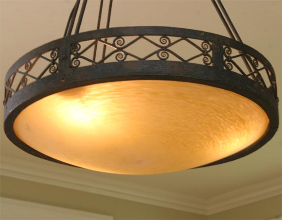 1920's Schneider Hanging Light Fixture