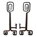 greek key andirons