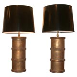 PAIR OF LARGE BAMBOO LAMPS