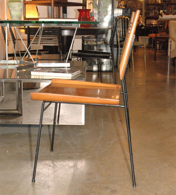 Mid-20th Century Paul McCobb set of  blonde and iron dining chairs