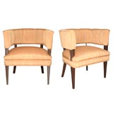 Pair of small vintage club chairs