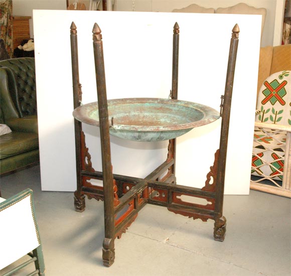 Old BIG Chinese Wood and Copper Planter/Lilypond