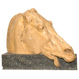 Lifesize Cast Resin Horsehead on Granite Looking Base