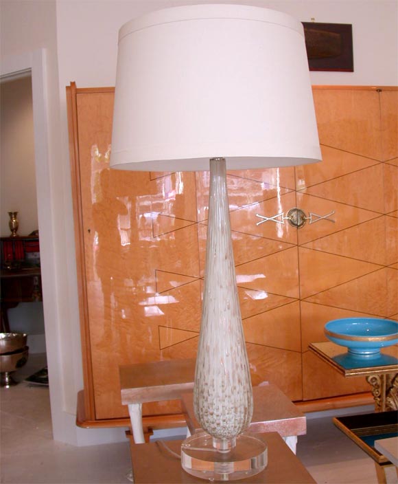 White Murano Lamp with Acrylic Base