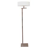 Kurt Verson style flip lamp with custom linen shade.