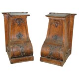 French Lidded Architectural Cannisters Antique French Lidded Architectural Cannisters