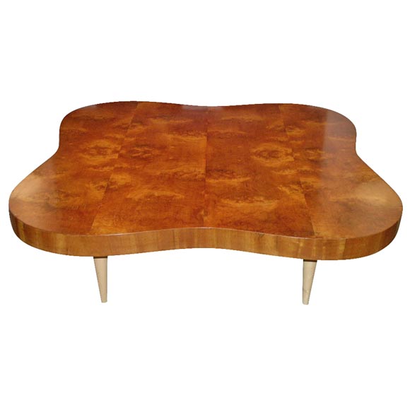 "Cloud" Coffee Table in Acacia Burl by Gilbert Rohde