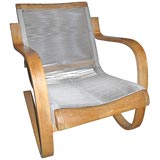 Attrib. to Alvar Aalto bentwood chair w/ halyard seat, c.1947