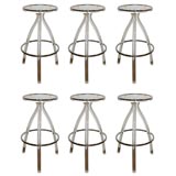 6 Bar Stools in Molded Acrylic with Polished Chrome Accents