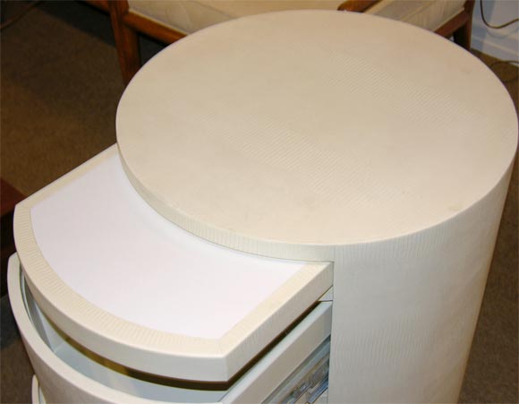 Pair of Round Bedside Tables Designed by Karl Springer 2