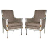 Pair of directoire style  bergeres