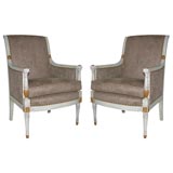 Pair of directoire style  bergeres