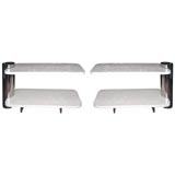 Vintage A Pair of Terrazzo and Nickel Side Tables