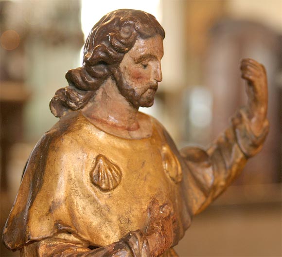 17th c. Giltwood Figural Statue